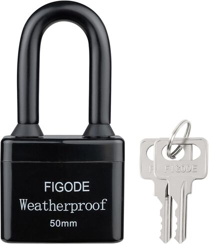 قفل مقاوم للماء في الهواء الطلق من FIGODE®، قفل بمفتاح من الفولاذ المصفح شديد التحمل، بعرض 2.2 بوصة in Kuwait