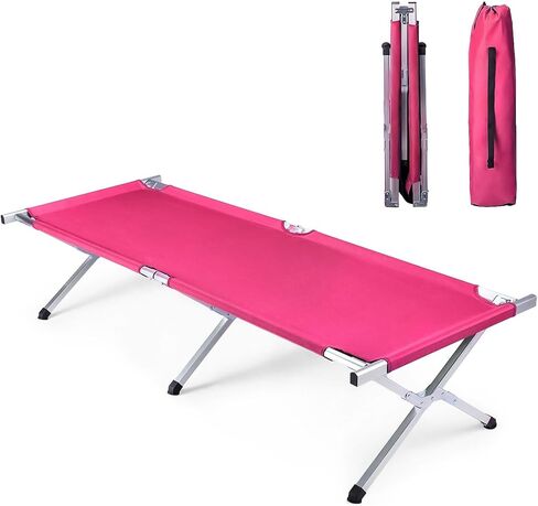 Outvita Folding Camping Cot, Sleeping Bed with Carry Bag, Lightweight Portable Cots for Travel, Fishing, Hiking and Outdoor Activities in Saudi Arabia