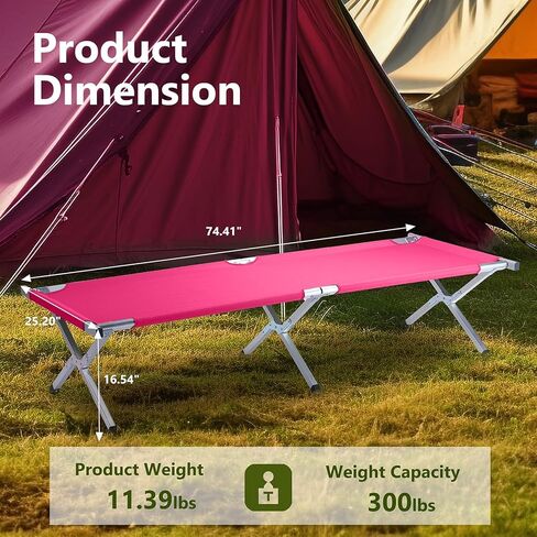 Outvita Folding Camping Cot, Sleeping Bed with Carry Bag, Lightweight Portable Cots for Travel, Fishing, Hiking and Outdoor Activities in Saudi Arabia