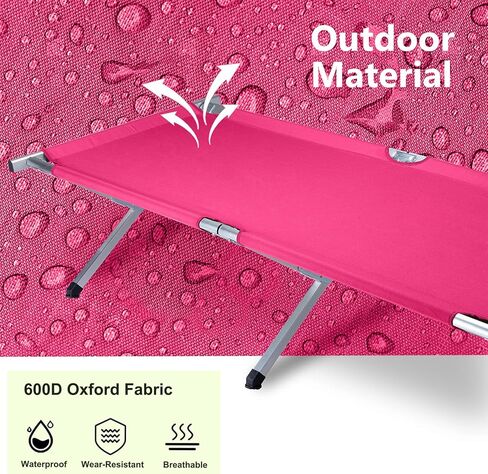 Outvita Folding Camping Cot, Sleeping Bed with Carry Bag, Lightweight Portable Cots for Travel, Fishing, Hiking and Outdoor Activities in Saudi Arabia