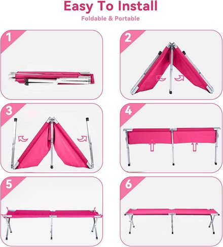 Outvita Folding Camping Cot, Sleeping Bed with Carry Bag, Lightweight Portable Cots for Travel, Fishing, Hiking and Outdoor Activities in Saudi Arabia