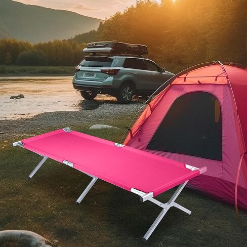 Outvita Folding Camping Cot, Sleeping Bed with Carry Bag, Lightweight Portable Cots for Travel, Fishing, Hiking and Outdoor Activities in Saudi Arabia