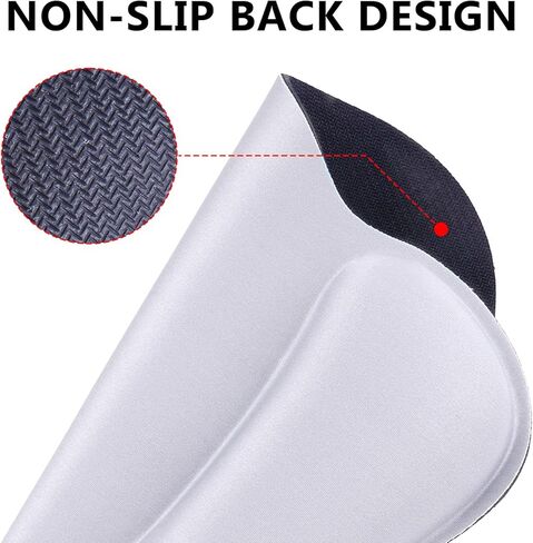 Mouse Pad with Gel Wrist Support, Comfortable Mousepad with Smooth Wrist Rest Surface and Non-Slip PU Base for Office and Home Laptop, Computer, 9.4 x 8.1 inch, Navy Blue in Saudi Arabia