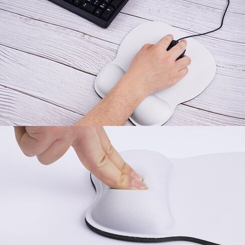 Mouse Pad with Gel Wrist Support, Comfortable Mousepad with Smooth Wrist Rest Surface and Non-Slip PU Base for Office and Home Laptop, Computer, 9.4 x 8.1 inch, Navy Blue in Saudi Arabia