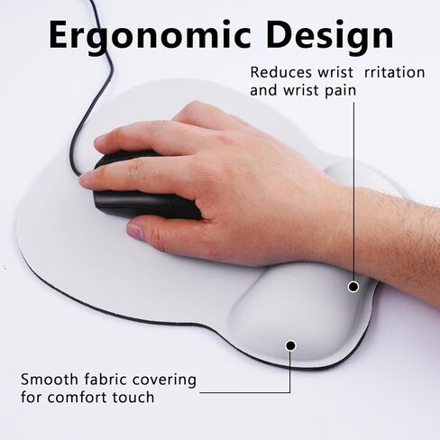 Mouse Pad with Gel Wrist Support, Comfortable Mousepad with Smooth Wrist Rest Surface and Non-Slip PU Base for Office and Home Laptop, Computer, 9.4 x 8.1 inch, Navy Blue in Saudi Arabia