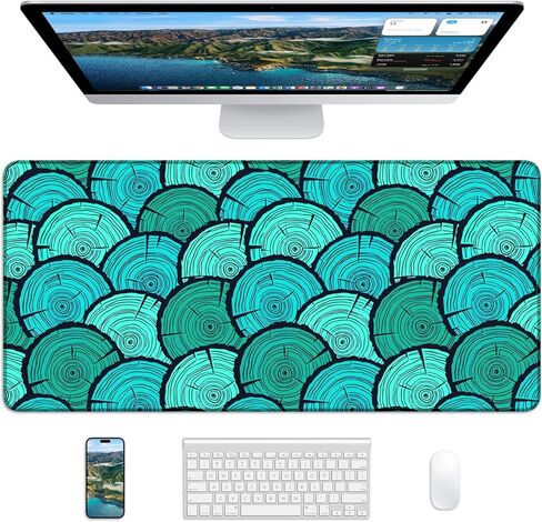 XL Gaming Mouse Pad, 31.5x17.5'' Large Desk Mat with Anti-Slip Rubber Base & Stitched Edges for Gaming, Office, Home - Van Gogh Cat in Kuwait