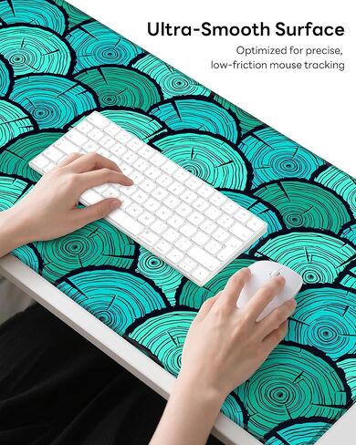 XL Gaming Mouse Pad, 31.5x17.5'' Large Desk Mat with Anti-Slip Rubber Base & Stitched Edges for Gaming, Office, Home - Van Gogh Cat in Kuwait