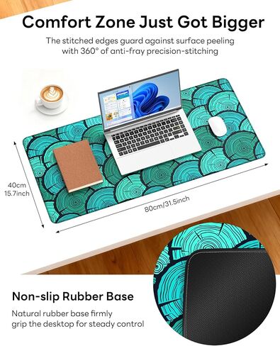 XL Gaming Mouse Pad, 31.5x17.5'' Large Desk Mat with Anti-Slip Rubber Base & Stitched Edges for Gaming, Office, Home - Van Gogh Cat in Kuwait