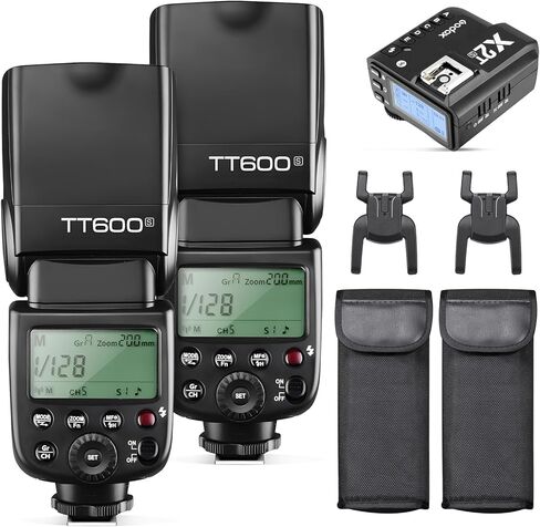 Godox 2X TT600 HSS 2.4G Wireless Master/Slaver Flash Speedlite وجهاز الاستقبال Godox X2T-N مجموعة إرسال الزناد عن بعد المدمج في نظام Godox X المتوافق مع كاميرات نيكون in Saudi Arabia