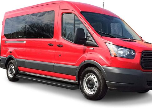APS (فولاذ مقاوم للصدأ أسود 6 بوصات) لوحات تشغيل Nerf Bars خطوات جانبية متوافقة مع Ford Transit 2015-2024 شاحنة كاملة الحجم ذات 3 أبواب (باستثناء 2022-2024 E-Transit) in Saudi Arabia