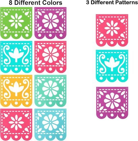 2 Mexican Fiesta Party Decorations Banners, Felt Cinco de Mayo Decorations Banner, Day of the Dead Decor Papel Picado Banner, Dia De Los Muertos Garlands, Fiesta Birthday Baby Shower Flags in Kuwait