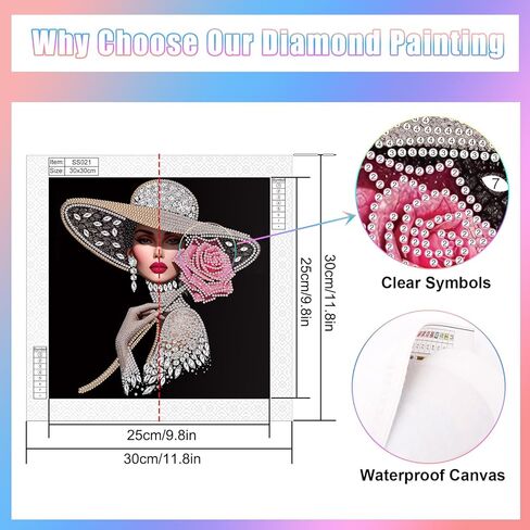 Lady Diamond Painting Kits for Adults, 5D Special Shape Diamond Art Kits for Beginners, Crystal Rhinestones Painting for Home Wall Decoration, 12×12 Inch in Saudi Arabia