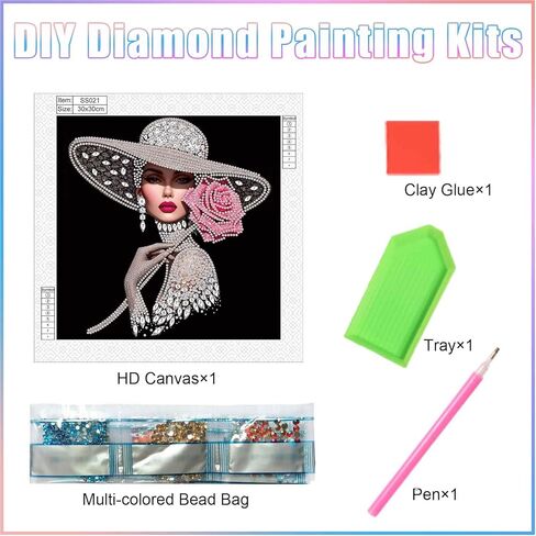 Lady Diamond Painting Kits for Adults, 5D Special Shape Diamond Art Kits for Beginners, Crystal Rhinestones Painting for Home Wall Decoration, 12×12 Inch in Saudi Arabia
