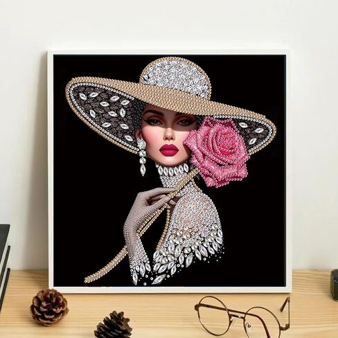 Lady Diamond Painting Kits for Adults, 5D Special Shape Diamond Art Kits for Beginners, Crystal Rhinestones Painting for Home Wall Decoration, 12×12 Inch in Saudi Arabia