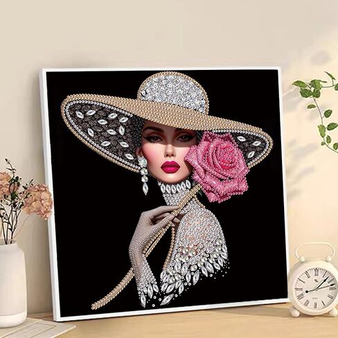 Lady Diamond Painting Kits for Adults, 5D Special Shape Diamond Art Kits for Beginners, Crystal Rhinestones Painting for Home Wall Decoration, 12×12 Inch in Saudi Arabia