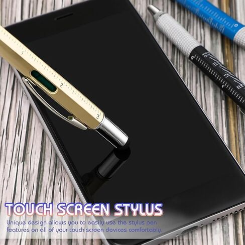Zonon 36 Pcs 6 in 1 Multitool Tech Pen with Ruler Level Gauge Screwdriver Multifunction Touch Screen Ballpoint Pens and Black Ink Refills for Birthday Party Gift(Assorted Colors) in Saudi Arabia