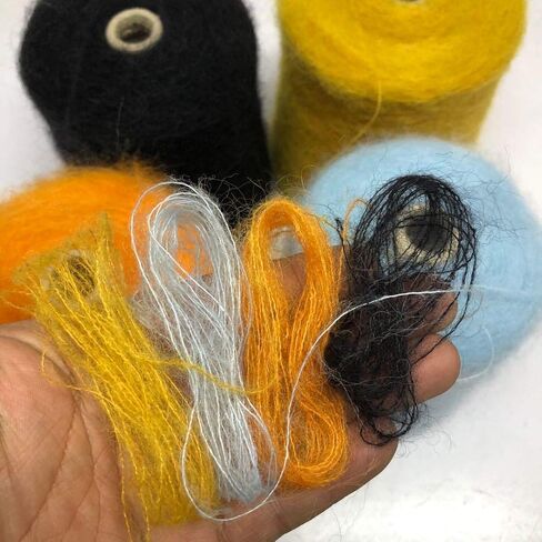 6 كرات أنجورا موهير صوف صوف ناعم بالإصبع بيبي موهير كشمير خيوط كروشيه يدوية للحياكة DIY وشاح سترة خيط 300 جم (أسود) in Kuwait