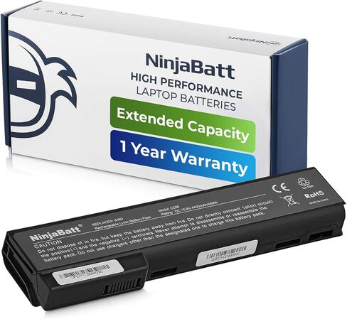 NinjaBatt Battery for HP 8460P 628668-001 8470P 8570P 628666-001 628670-001 6560B CC06 631243-001 CC09 CC06XL 634089-001 634087-001 6465B 6470B 6460B - High Performance [6 Cells/4400mAh/48Wh] in Saudi Arabia