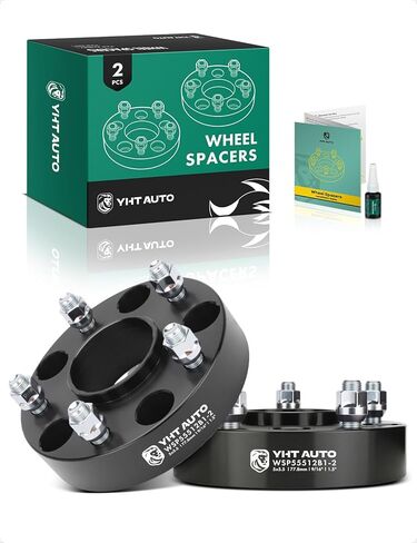 YHTAUTO 5x5.5 Hub Centric Wheel Spacers 2 inch Compatible with Chrysler, Dodge, Mitsubishi, Ram Models, Aspen, Dakota Tire Spacers w/ 9/16" Studs, 77.8mm Hub Bore 5 Lug 4PCS Black in Saudi Arabia