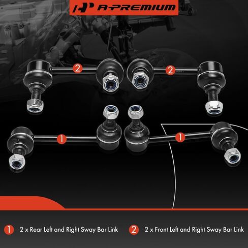 A-Premium Set of 4, Front & Rear Sway Bar Link Stabilizer Link Kit, Compatible with Kia Sorento 2007 2008 2009 in Saudi Arabia