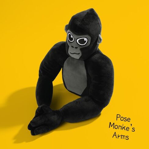 Official Monke Plush, Poseable Arms with Accessories: Backpack, Beanie & Milk Carton (18 Inch) in Saudi Arabia