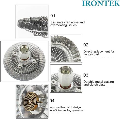 IRONTEK 2748 قابض مروحة تبريد المحرك يناسب 2002-2008 دودج رام 1500 3.7L 4.7L 5.9L قابض مروحة المبرد 52028789AE، 920-2230 in Saudi Arabia