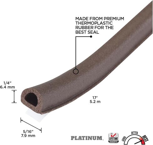 M-D Building Products 05686 5/16 in. x 19/32 in. x 10 ft. White Premium Thermoplastic Rubber Platinum™ Window Seal for Large Gaps in Kuwait