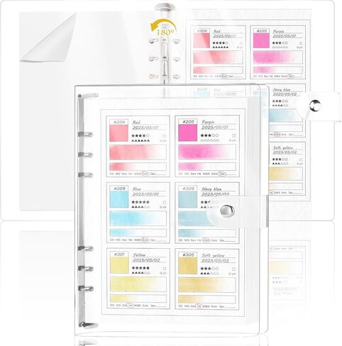 1 Pack A5 Watercolor Swatch Book Painters Color Diary Watercolor 15 Sheets Water Water Color Paper for Artists 140lb 100% Cotton 16 Sheets Glassine Coloring Book Binder for 6 Ring in Saudi Arabia