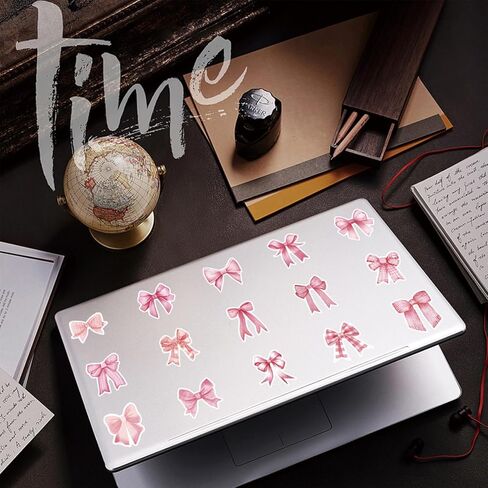 100 Pcs Cute Bowknot Stickers Pink Cartoon Bow Stickers for Kids Girls Women Kawaii Waterproof Sticker DIY Decorative Adhesive Sticker for Water Bottle Crafts Scrapbook (100Pcs Pink Bowknot) in Saudi Arabia