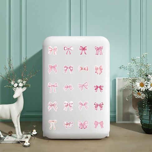 100 Pcs Cute Bowknot Stickers Pink Cartoon Bow Stickers for Kids Girls Women Kawaii Waterproof Sticker DIY Decorative Adhesive Sticker for Water Bottle Crafts Scrapbook (100Pcs Pink Bowknot) in Saudi Arabia
