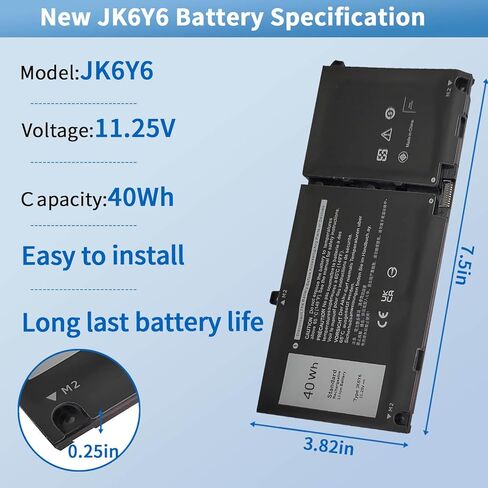 XCMRD 40WH Battery for Dell Inspiron 15 3000 Series Latitude 3440 3540 P28F 5000 3542 3537 3521 3543 3531 3541 3878 15R 5521 5537 14 3421 3441 3443 3437 14R 5421 5437 17 3721 3737 17R 5737 5721 Laptop in Kuwait