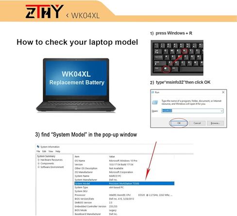 ZTHY TT03XL 933322-855 932824-421 Laptop Battery Replacement for HP EliteBook 755 G5 /850 G5 /850 G6, ZBook 15U G5 /15U G6 Series 932824-1C1 932824-2C1 HSTNN-LB8H HSTNN-DB8K 11.55V 56Wh 4850mAh in Kuwait