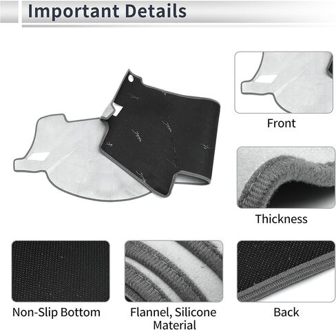 Dashboard Cover Anti-Slip/Anti Dust Dash Cover Mat Carpet for Subaru Outback 2005-2009 Flannel Gray in Saudi Arabia