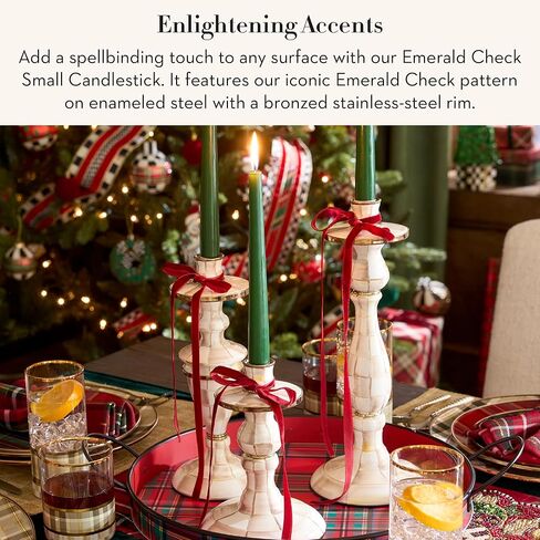 MACKENZIE-CHILDS Courtly Check Short Candlestick in Saudi Arabia