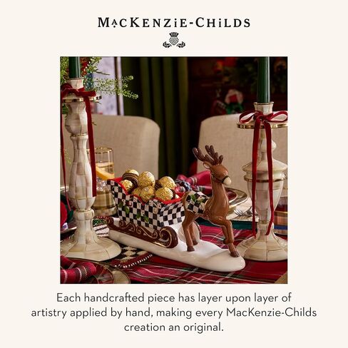 MACKENZIE-CHILDS Courtly Check Short Candlestick in Saudi Arabia