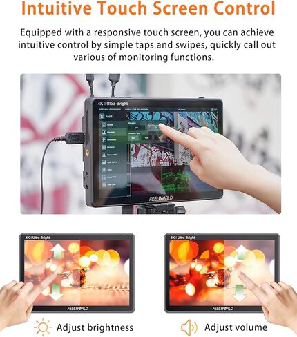 FEELWORLD LUT11S 10.1 Inch 2000nit Ultra Bright SDI Touch Screen DSLR Camera Field Monitor with 3D Lut Waveform Vectorscope Automatic Light Sensor HD 1920x1200 3G SDI 4K HDMI Input Output in Saudi Arabia