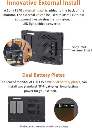 FEELWORLD LUT11S 10.1 Inch 2000nit Ultra Bright SDI Touch Screen DSLR Camera Field Monitor with 3D Lut Waveform Vectorscope Automatic Light Sensor HD 1920x1200 3G SDI 4K HDMI Input Output in Saudi Arabia