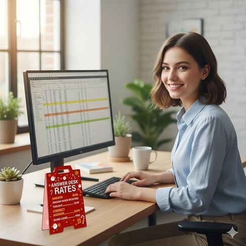 ديكور طاولة عيد الميلاد، ديكورات هدايا يوم الرئيس، هدايا مكتبية مضحكة لزملاء العمل، علامة مكتب معدلات الأسعار للنساء والرجال (أحمر) in Kuwait