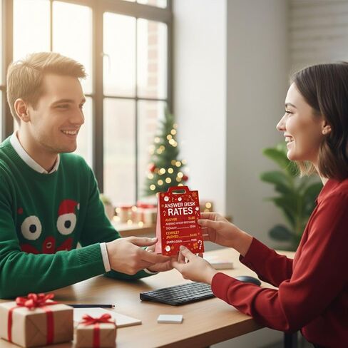 ديكور طاولة عيد الميلاد، ديكورات هدايا يوم الرئيس، هدايا مكتبية مضحكة لزملاء العمل، علامة مكتب معدلات الأسعار للنساء والرجال (أحمر) in Kuwait