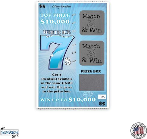 My Scratch Offs Custom Message Scratch Off Lotto Lottery Replica Card Gag Gift- Blue White Ice 7's 4 x 6 Inches - 1 Scratcher Ticket in Saudi Arabia