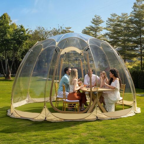 يطفو على السطح خيمة فقاعة 12x12x8FT 8 لوحات، 8-12 شخص خيمة القباني، خيمة نجمة، خيمة اقتراح، خيمة فناء DIY، جراب مقاوم للطقس، مقاوم للطقس والدليل على البرد خيمة شفافة التخييم خيمة in Saudi Arabia