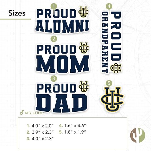 Desert Cactus Cal State Long Beach University California Dirtbags LBSU CSULB 49ers Sticker Vinyl Decal Laptop Water Bottle Car Scrapbook (Family Full Sheet) in Saudi Arabia