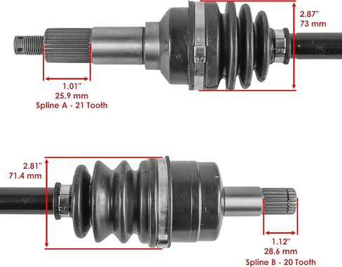 Caltric Front and Rear Left Right Complete Axles Compatible with Yamaha Grizzly 450 YFM450FG 4WD 2007 in Saudi Arabia