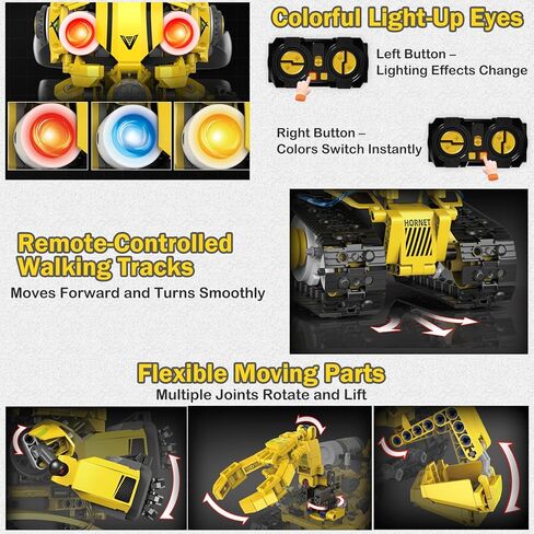 5 in 1 STEM Robot Building Kit with Remote & App Controll, Technic Coding Robotic Toys for Kids Ages 8-13 with LED-Lights Christmas Stocking Stuffer Birthday Gift for Boys & Girls Age 6--12+ (673PCS) in Saudi Arabia