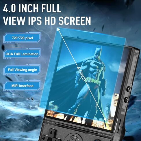 S600 Retro Handheld Game Console - 4.0 Inch IPS Display, 128GB Memory, Over 18,000 Classic Games, 3500mAh Battery, Perfect for Retro Gaming Addicts and Portable Fun, Black in Saudi Arabia