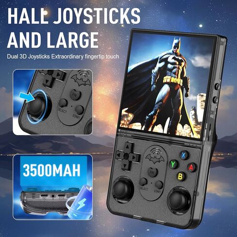 S600 Retro Handheld Game Console - 4.0 Inch IPS Display, 128GB Memory, Over 18,000 Classic Games, 3500mAh Battery, Perfect for Retro Gaming Addicts and Portable Fun, Black in Saudi Arabia