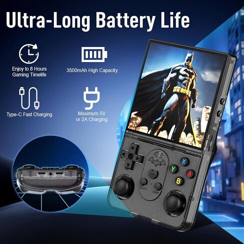 S600 Retro Handheld Game Console - 4.0 Inch IPS Display, 128GB Memory, Over 18,000 Classic Games, 3500mAh Battery, Perfect for Retro Gaming Addicts and Portable Fun, Black in Saudi Arabia