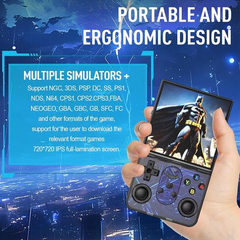 S600 Retro Handheld Game Console - 4.0 Inch IPS Display, 128GB Memory, Over 18,000 Classic Games, 3500mAh Battery, Perfect for Retro Gaming Addicts and Portable Fun, Black in Saudi Arabia
