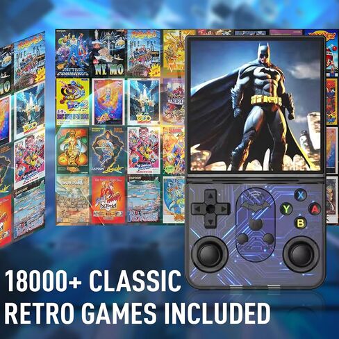 S600 Retro Handheld Game Console - 4.0 Inch IPS Display, 128GB Memory, Over 18,000 Classic Games, 3500mAh Battery, Perfect for Retro Gaming Addicts and Portable Fun, Black in Saudi Arabia