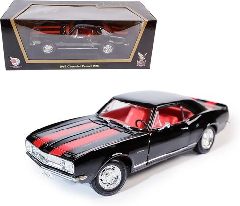 1967 تشيفي كامارو Z28 1:18 نموذج Diecast - RPO Z28 Trans-Am Race Legend مع شارة 302 V8، أبواب مفتوحة وعجلة قيادة عملية، صندوق هدايا ممتاز لهواة الجمع، 14+، أسود وأحمر in Kuwait